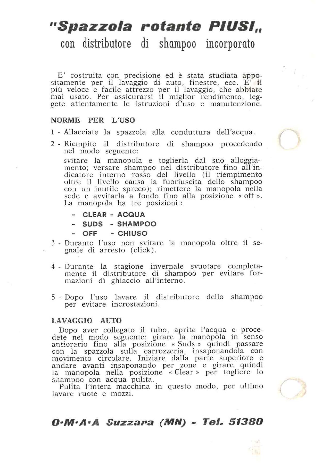 SPAZZOLA ROTANTE LAVAGGIO AUTO