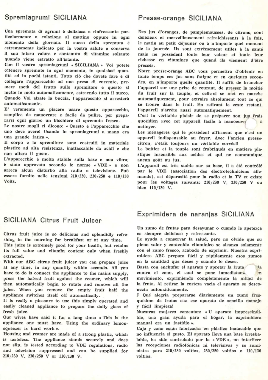 Spremiagrumi piusi descrizione