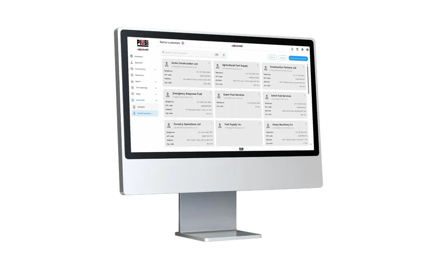 Mastersite piusi fuel management tank renta contracts customers